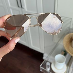 Rare Rose Gold gradient blush RayBan Aviators